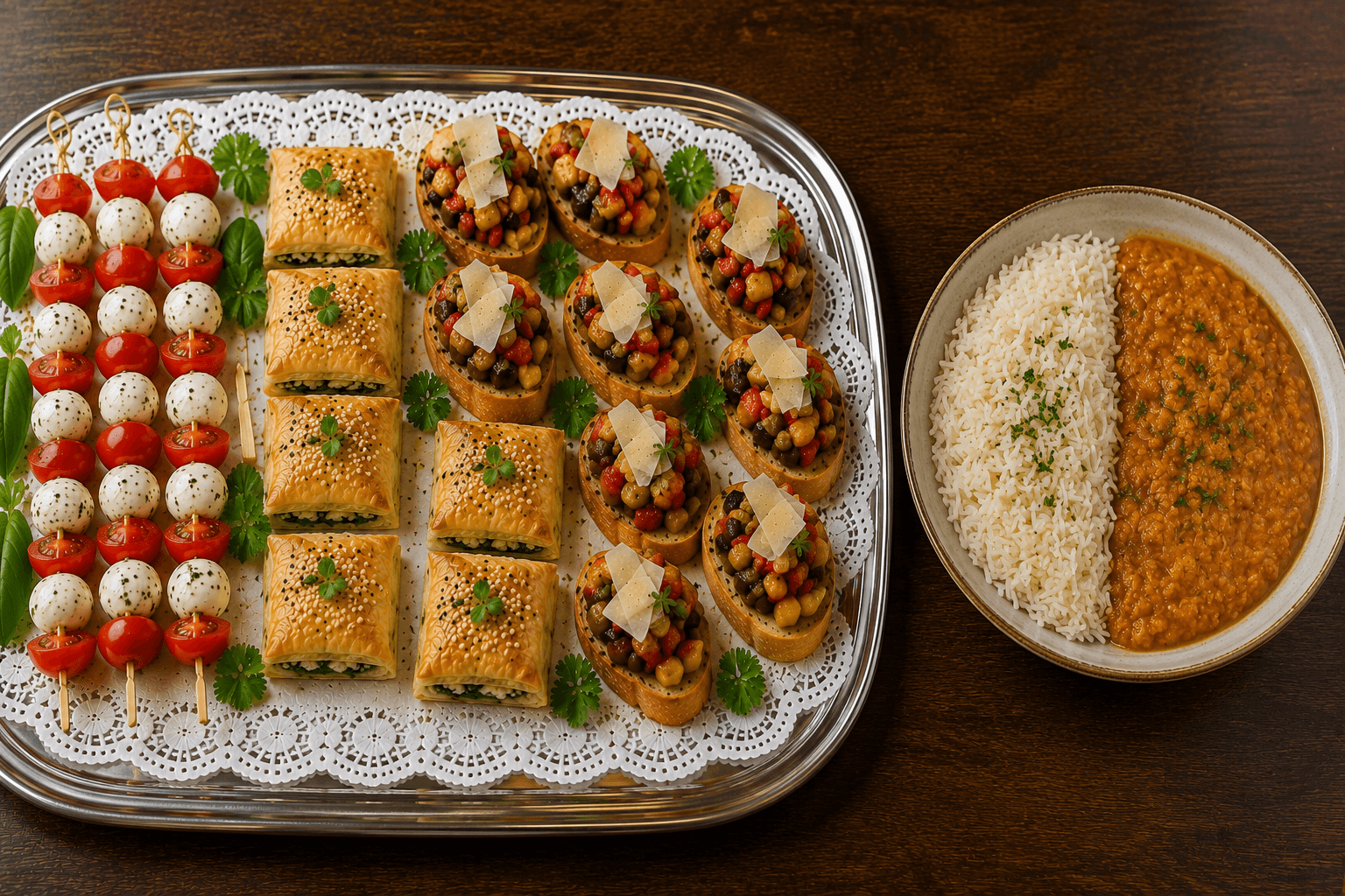 Fingerfood-Paket XII – Vegetarisch/vegan + warme Speise