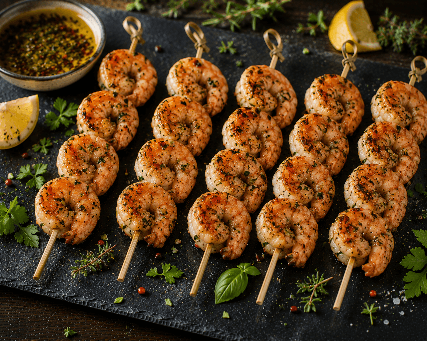 Gamba-Spieße, mediterran
